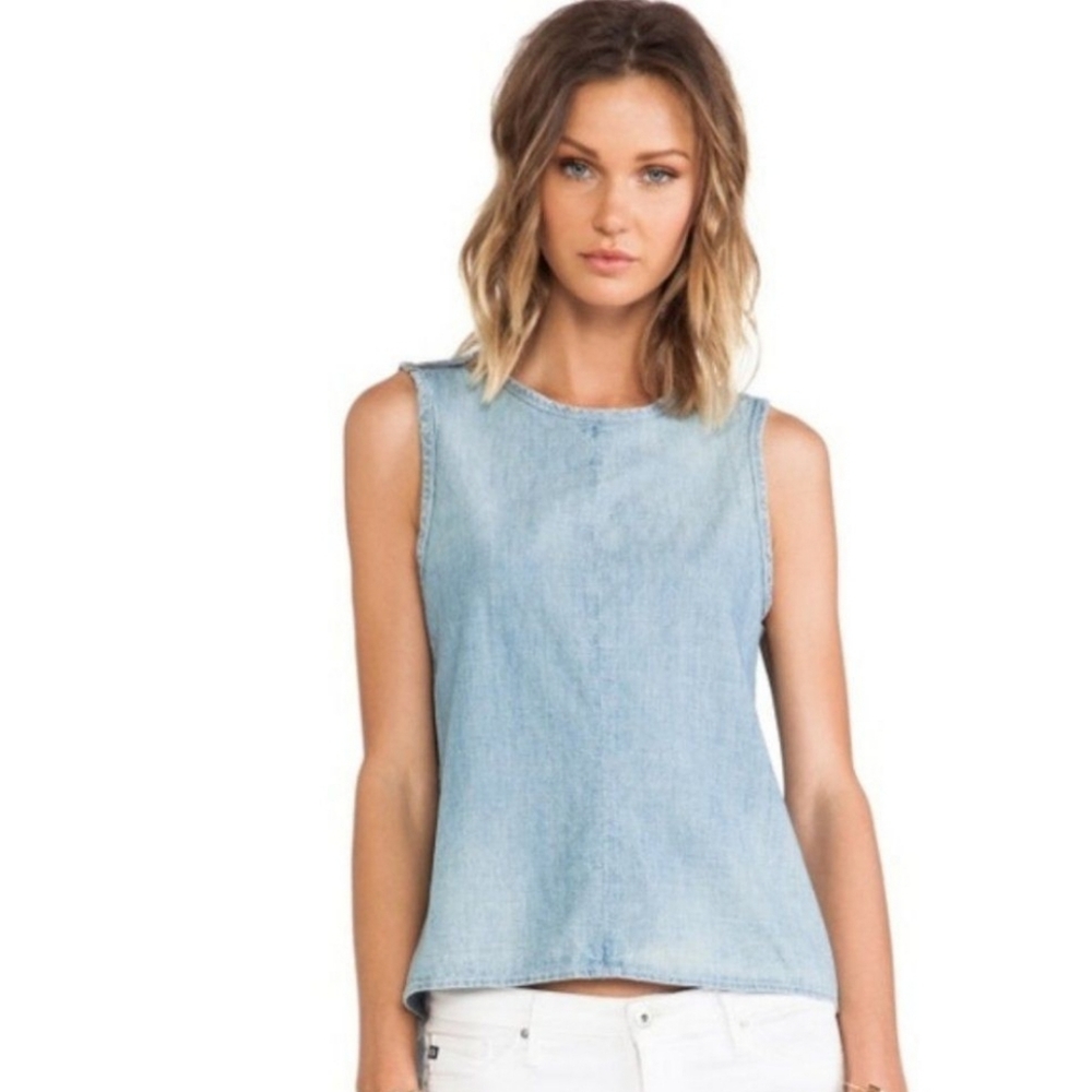 Rag & Bone Cotton Tank With Zipper Size Small